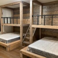 Built-In-Bunk-Bed-Beams-Storage-Drawers-Stairs-Metal-Pipe-Saftey-Rails-1