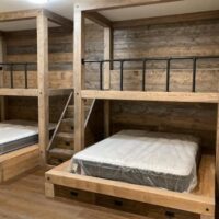 Built-In-Bunk-Bed-Beams-Storage-Drawers-Stairs-Metal-Pipe-Saftey-Rails-2
