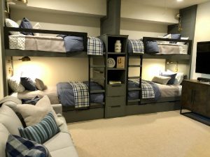 Grey-Painted-BuiltIn-Bunk-Beds-Black-Metal-Ladders-Saftey-Rails-1