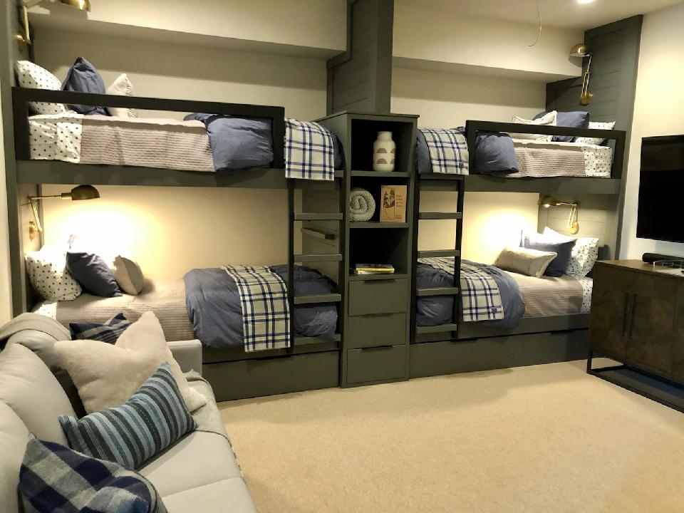 Grey-Painted-BuiltIn-Bunk-Beds-Black-Metal-Ladders-Saftey-Rails-1