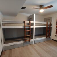 built-in-bunk-with-reclaimed-wood-ladders-usb-ports-led-lighting-wall-mounted-bookshelf-white-grey-color-option-fourcornerfurniture