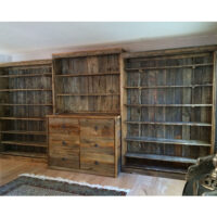 CUSTOM.BOOKSHELF.FILE-DRAWER.BARNWOOD.BARK-ACCENTS